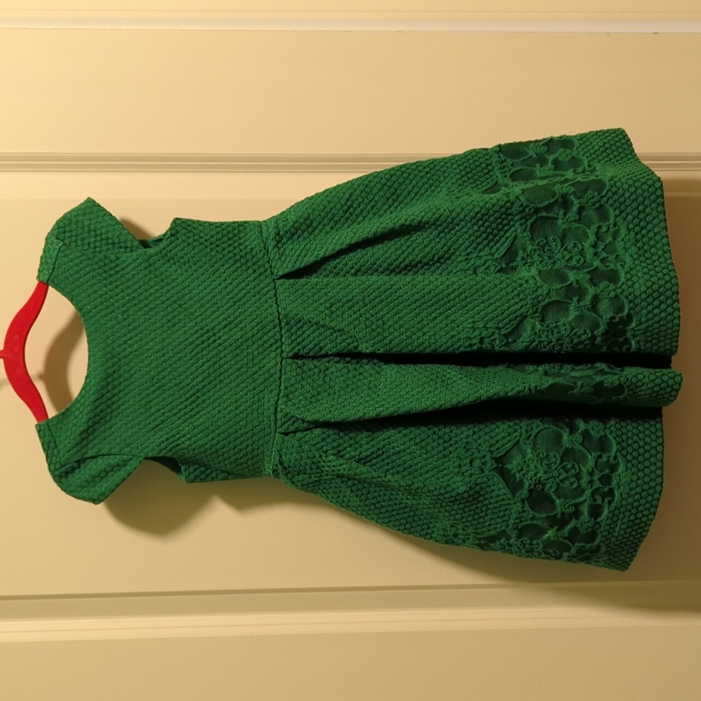 Janie and Jack Dot Jacquard Emerald Dress 3T
